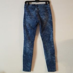 Stretchy Dark Acid Wash Denim Jeans